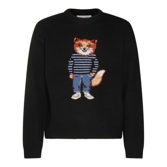 Maison Kitsuné Playful Knitted Fox Design Sweater - NWT